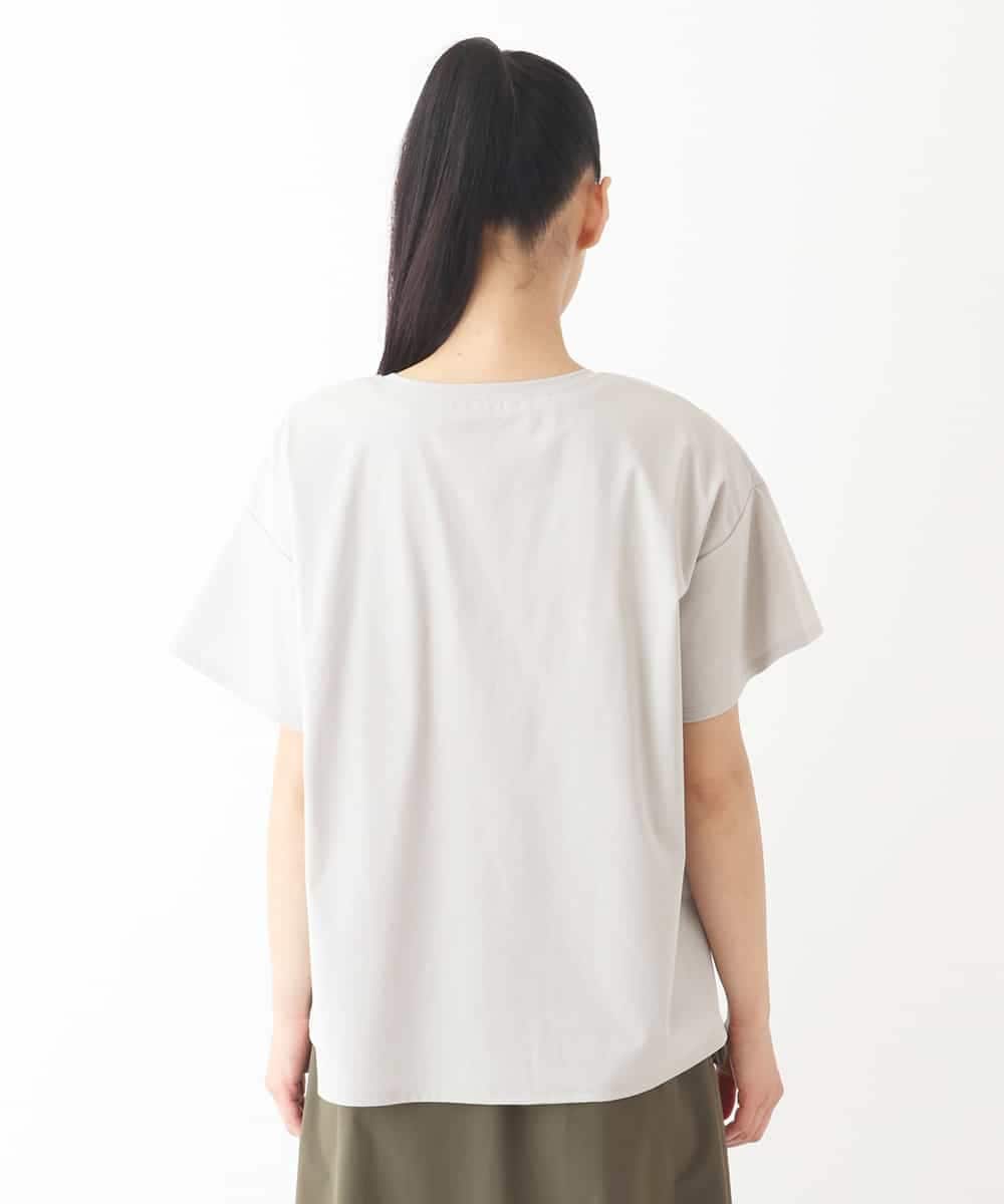 RLKIW12280 HIROKO BIS GRANDE(ヒロコ ビス グランデ) 【大きいサイズ】スモッキングタック刺繍Tシャツ /洗える グレー