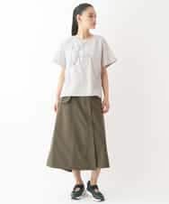 RLKIW12280 HIROKO BIS GRANDE(ヒロコ ビス グランデ) 【大きいサイズ】スモッキングタック刺繍Tシャツ /洗える グレー