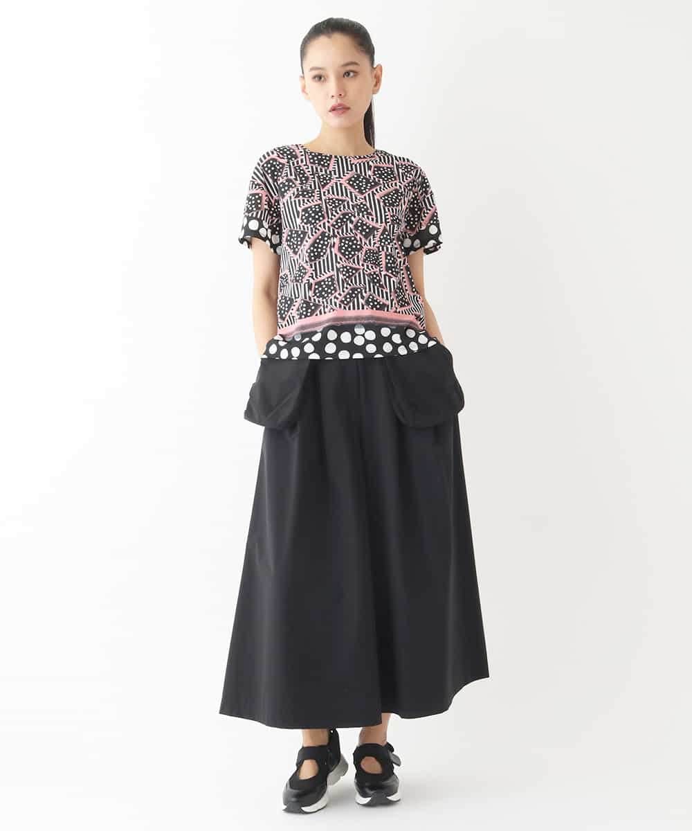 RLKIW30210 HIROKO BIS GRANDE(ヒロコ ビス グランデ) 【大きいサイズ】ジオメトリックドットデザインTシャツ /洗濯機で洗える ピンク