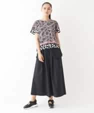 RLKIW30210 HIROKO BIS GRANDE(ヒロコ ビス グランデ) 【大きいサイズ】ジオメトリックドットデザインTシャツ /洗濯機で洗える ピンク