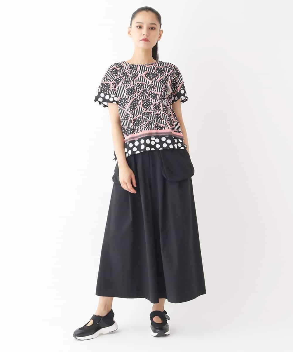 RLKIW30210 HIROKO BIS GRANDE(ヒロコ ビス グランデ) 【大きいサイズ】ジオメトリックドットデザインTシャツ /洗濯機で洗える ピンク
