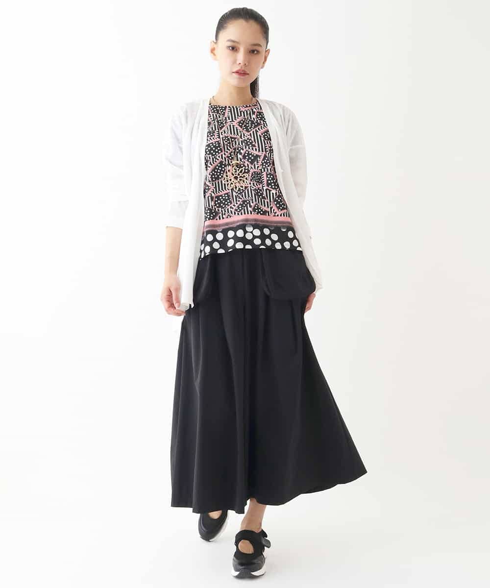 RLKIW30210 HIROKO BIS GRANDE(ヒロコ ビス グランデ) 【大きいサイズ】ジオメトリックドットデザインTシャツ /洗濯機で洗える ピンク
