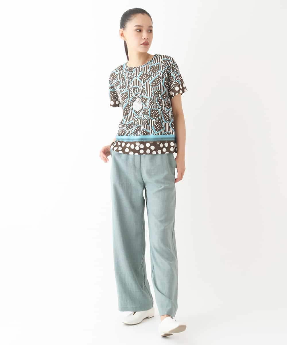RLKIW30210 HIROKO BIS GRANDE(ヒロコ ビス グランデ) 【大きいサイズ】ジオメトリックドットデザインTシャツ /洗濯機で洗える ピンク