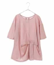 RLKIW32190 HIROKO BIS GRANDE(ヒロコ ビス グランデ) 【大きいサイズ】フロントリボンカットソーTシャツ /洗える ピンク