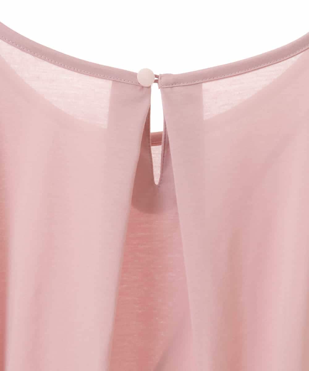 RLKIW32190 HIROKO BIS GRANDE(ヒロコ ビス グランデ) 【大きいサイズ】フロントリボンカットソーTシャツ /洗える ピンク