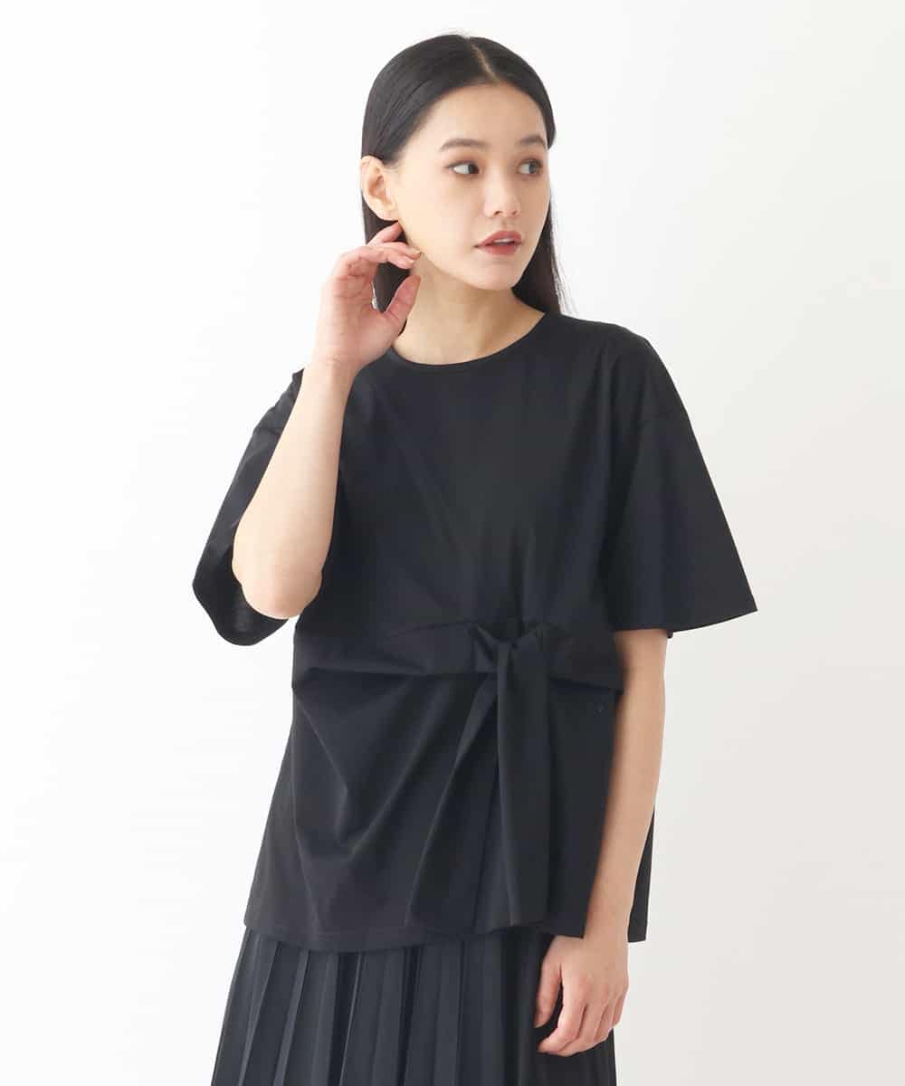 RLKIW32190 HIROKO BIS GRANDE(ヒロコ ビス グランデ) 【大きいサイズ】フロントリボンカットソーTシャツ /洗える ピンク