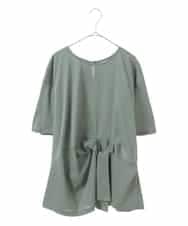 RLKIW32190 HIROKO BIS GRANDE(ヒロコ ビス グランデ) 【大きいサイズ】フロントリボンカットソーTシャツ /洗える カーキ