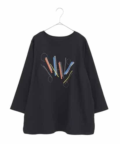 RLKJB12250 HIROKO BIS GRANDE 【大きいサイズ】クラフト刺繍デザインカットソー /洗える