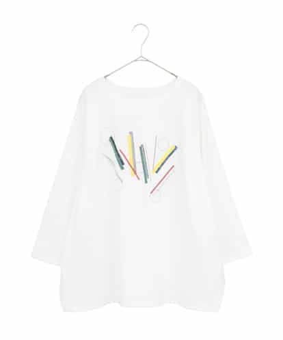 RLKJB12250 HIROKO BIS GRANDE 【大きいサイズ】クラフト刺繍デザインカットソー /洗える