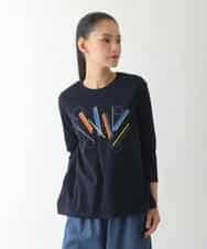 RLKJB12250 HIROKO BIS GRANDE(ヒロコ ビス グランデ) 【大きいサイズ】クラフト刺繍デザインカットソー ホワイト