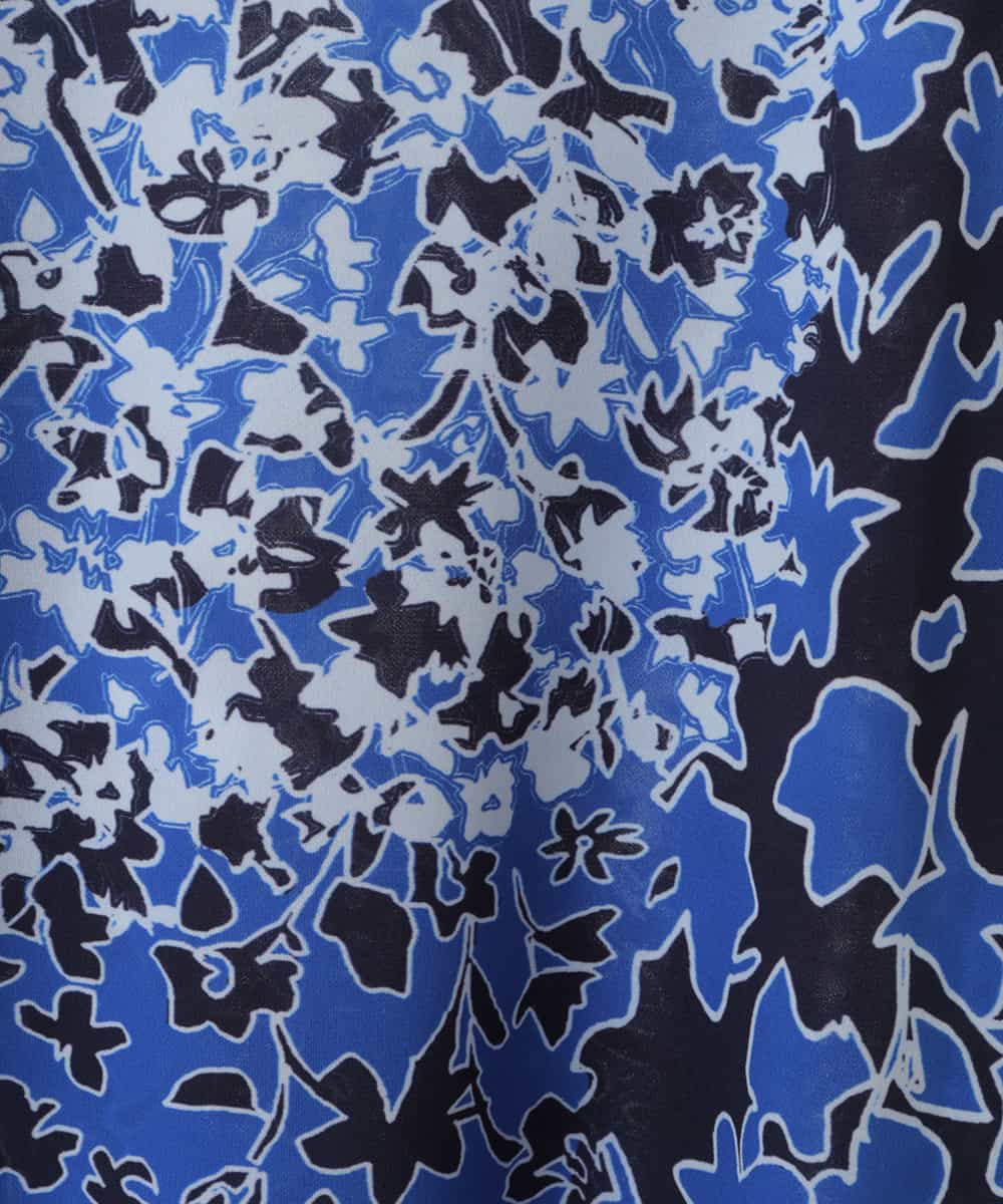 RLKJS01280 HIROKO BIS GRANDE(ヒロコ ビス グランデ) 【洗濯機で洗える】フラワーモチーフAラインチュニック ブルー