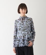 RLKLT22150 HIROKO BIS GRANDE(ヒロコ ビス グランデ) フラワープリントチュールトップ ブルー