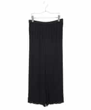 RLLAA03310 HIROKO BIS GRANDE(ヒロコ ビス グランデ) 【大きいサイズ】バックサテンジョーゼットプリーツパンツ /洗える /洗える ブラック