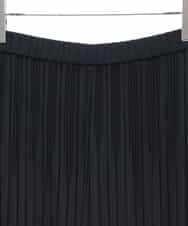 RLLAA03310 HIROKO BIS GRANDE(ヒロコ ビス グランデ) 【大きいサイズ】バックサテンジョーゼットプリーツパンツ /洗える /洗える ブラック