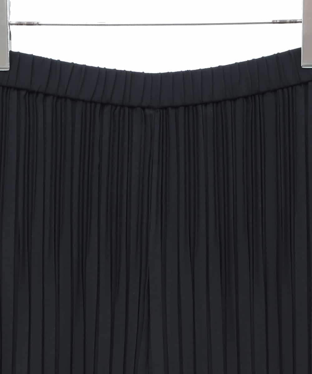 RLLAA03310 HIROKO BIS GRANDE(ヒロコ ビス グランデ) 【大きいサイズ】バックサテンジョーゼットプリーツパンツ /洗える /洗える ブラック