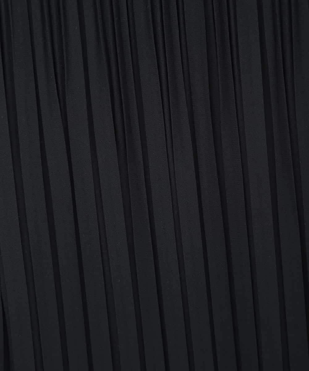 RLLAA03310 HIROKO BIS GRANDE(ヒロコ ビス グランデ) 【大きいサイズ】バックサテンジョーゼットプリーツパンツ /洗える /洗える ブラック