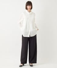 RLLAA32280 HIROKO BIS GRANDE(ヒロコ ビス グランデ) 【大きいサイズ】ダブルクロスワイドパンツ /洗える ベージュ