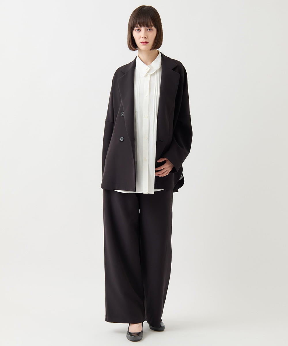 RLLAA32280 HIROKO BIS GRANDE(ヒロコ ビス グランデ) 【大きいサイズ】ダブルクロスワイドパンツ /洗える ベージュ