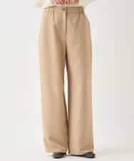 RLLAA32280 HIROKO BIS GRANDE(ヒロコ ビス グランデ) 【大きいサイズ】ダブルクロスワイドパンツ /洗える ベージュ