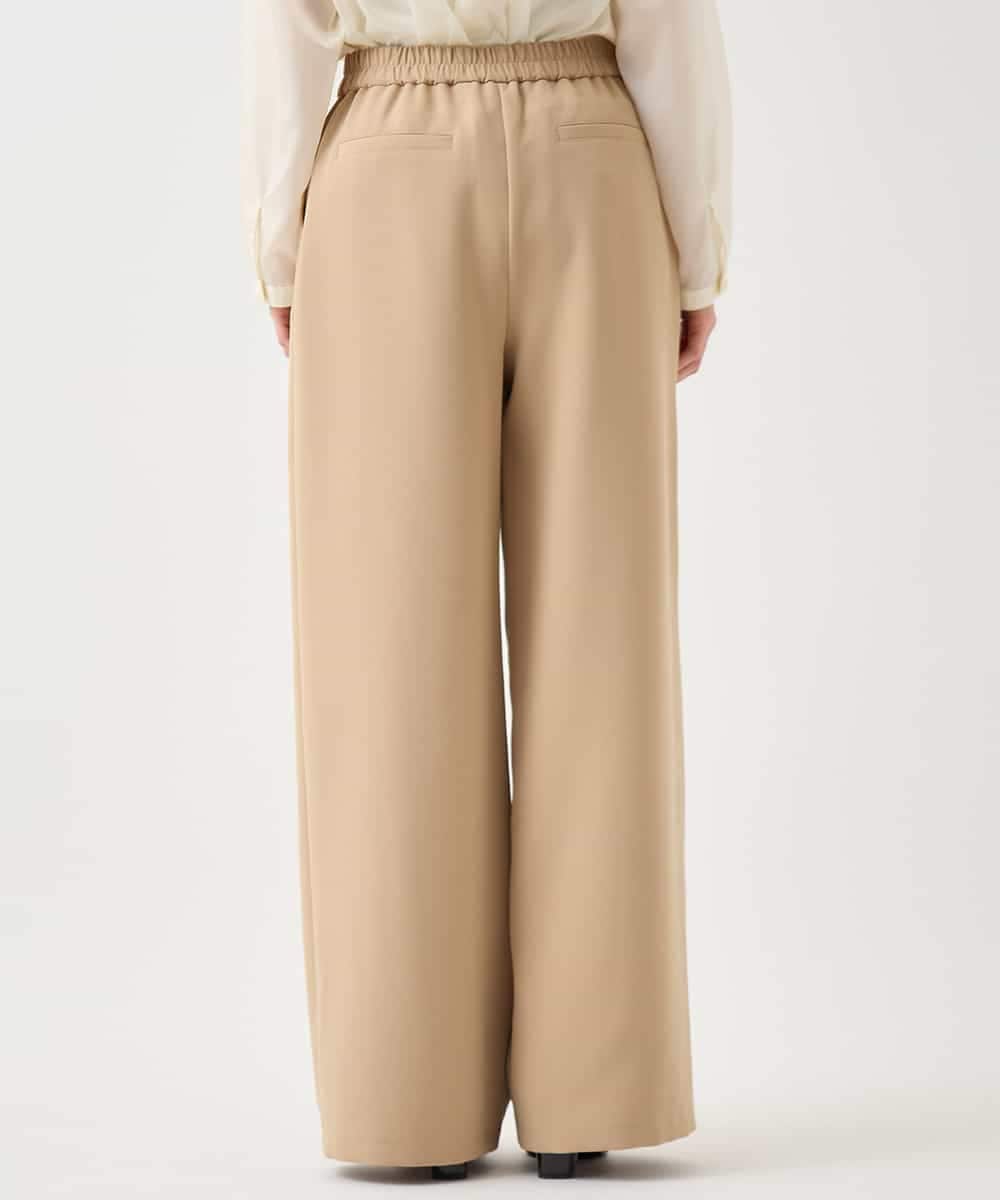 RLLAA32280 HIROKO BIS GRANDE(ヒロコ ビス グランデ) 【大きいサイズ】ダブルクロスワイドパンツ /洗える ベージュ