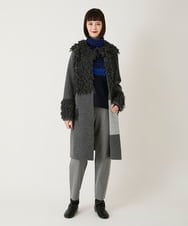 RLLAE20250 HIROKO BIS GRANDE(ヒロコ ビス グランデ) 【大きいサイズ】両面起毛デザインプルオンパンツ /洗える グレー