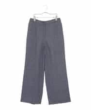 RLLAE21250 HIROKO BIS GRANDE(ヒロコ ビス グランデ) ネップツイードワイドプルオンパンツ ネイビー