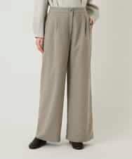 RLLAE21250 HIROKO BIS GRANDE(ヒロコ ビス グランデ) ネップツイードワイドプルオンパンツ ネイビー