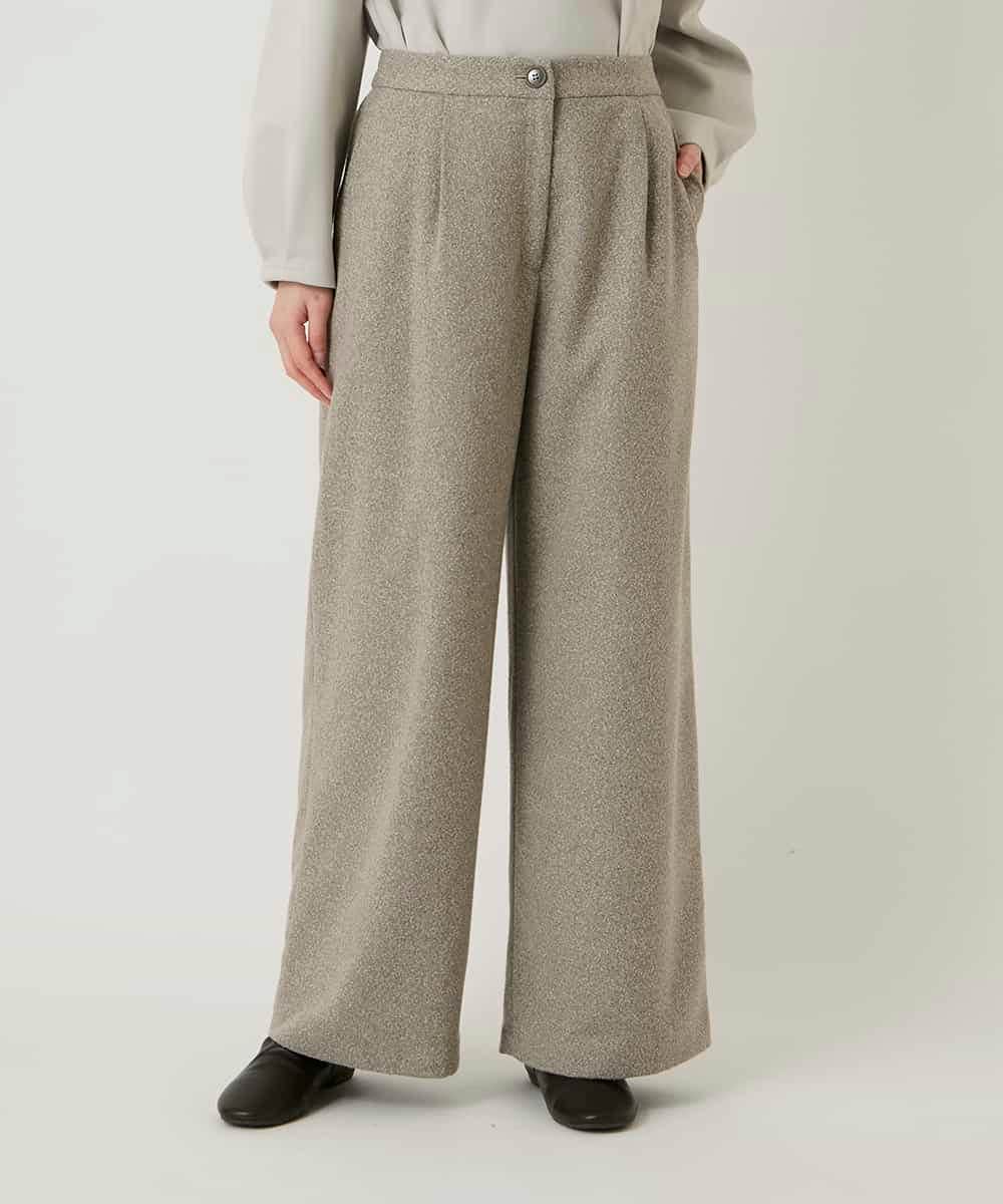 RLLAE21250 HIROKO BIS GRANDE(ヒロコ ビス グランデ) ネップツイードワイドプルオンパンツ ネイビー