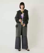 RLLAE21250 HIROKO BIS GRANDE(ヒロコ ビス グランデ) ネップツイードワイドプルオンパンツ ネイビー