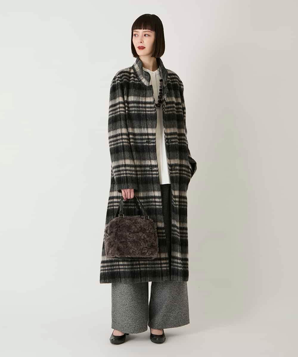 RLLAE21250 HIROKO BIS GRANDE(ヒロコ ビス グランデ) ネップツイードワイドプルオンパンツ ネイビー