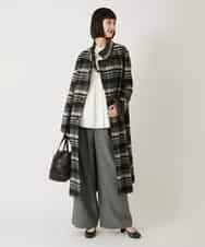 RLLAE21250 HIROKO BIS GRANDE(ヒロコ ビス グランデ) ネップツイードワイドプルオンパンツ ネイビー