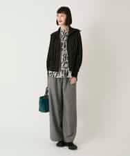 RLLAE21250 HIROKO BIS GRANDE(ヒロコ ビス グランデ) ネップツイードワイドプルオンパンツ ネイビー