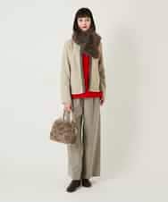 RLLAE21250 HIROKO BIS GRANDE(ヒロコ ビス グランデ) ネップツイードワイドプルオンパンツ ネイビー