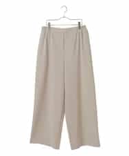 RLLAF30250 HIROKO BIS GRANDE(ヒロコ ビス グランデ) 【大きいサイズ/アルガンオイル加工】ストレッチワイドパンツ ベージュ