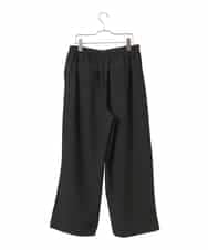 RLLAF30250 HIROKO BIS GRANDE(ヒロコ ビス グランデ) 【大きいサイズ/アルガンオイル加工】ストレッチワイドパンツ ブラック