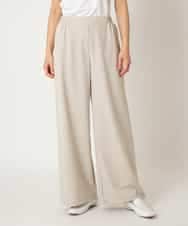 RLLAF30250 HIROKO BIS GRANDE(ヒロコ ビス グランデ) 【大きいサイズ/アルガンオイル加工】ストレッチワイドパンツ ブラック