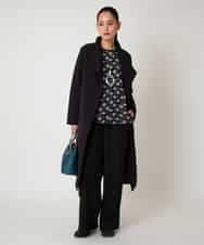 RLLAF30250 HIROKO BIS GRANDE(ヒロコ ビス グランデ) 【大きいサイズ/アルガンオイル加工】ストレッチワイドパンツ ブラック