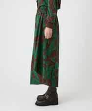 RLLAG11380 HIROKO BIS GRANDE(ヒロコ ビス グランデ) 【大きいサイズ】幾何プリントドレープワイドパンツ /洗濯機で洗える グリーン