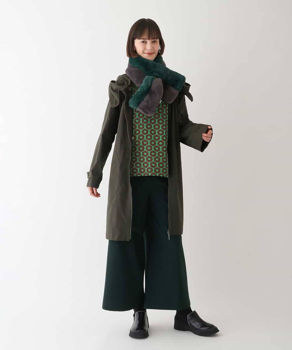 RLLAV20280 HIROKO BIS GRANDE(ヒロコ ビス グランデ) 【洗える】カーゴポケットデザインワイドパンツ グリーン