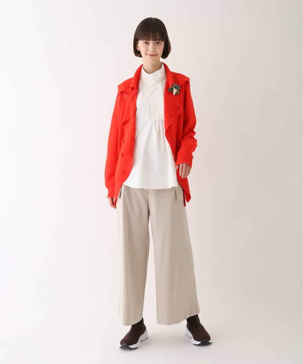 RLLAV20280 HIROKO BIS GRANDE(ヒロコ ビス グランデ) 【洗える】カーゴポケットデザインワイドパンツ グリーン