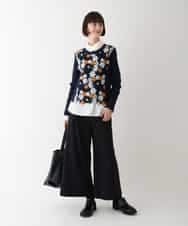 RLLAV20280 HIROKO BIS GRANDE(ヒロコ ビス グランデ) 【洗える】カーゴポケットデザインワイドパンツ グリーン