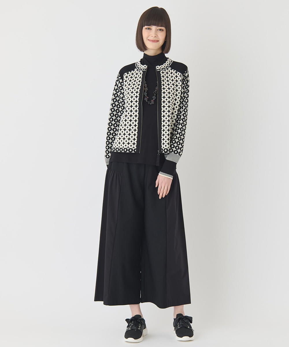 RLLCE01200 HIROKO BIS GRANDE(ヒロコ ビス グランデ) 【大きいサイズ/日本製】エアシルキー切り替えギャザーパンツ グレー