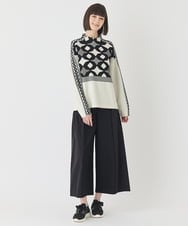 RLLCE01200 HIROKO BIS GRANDE(ヒロコ ビス グランデ) 【大きいサイズ/日本製】エアシルキー切り替えギャザーパンツ グレー