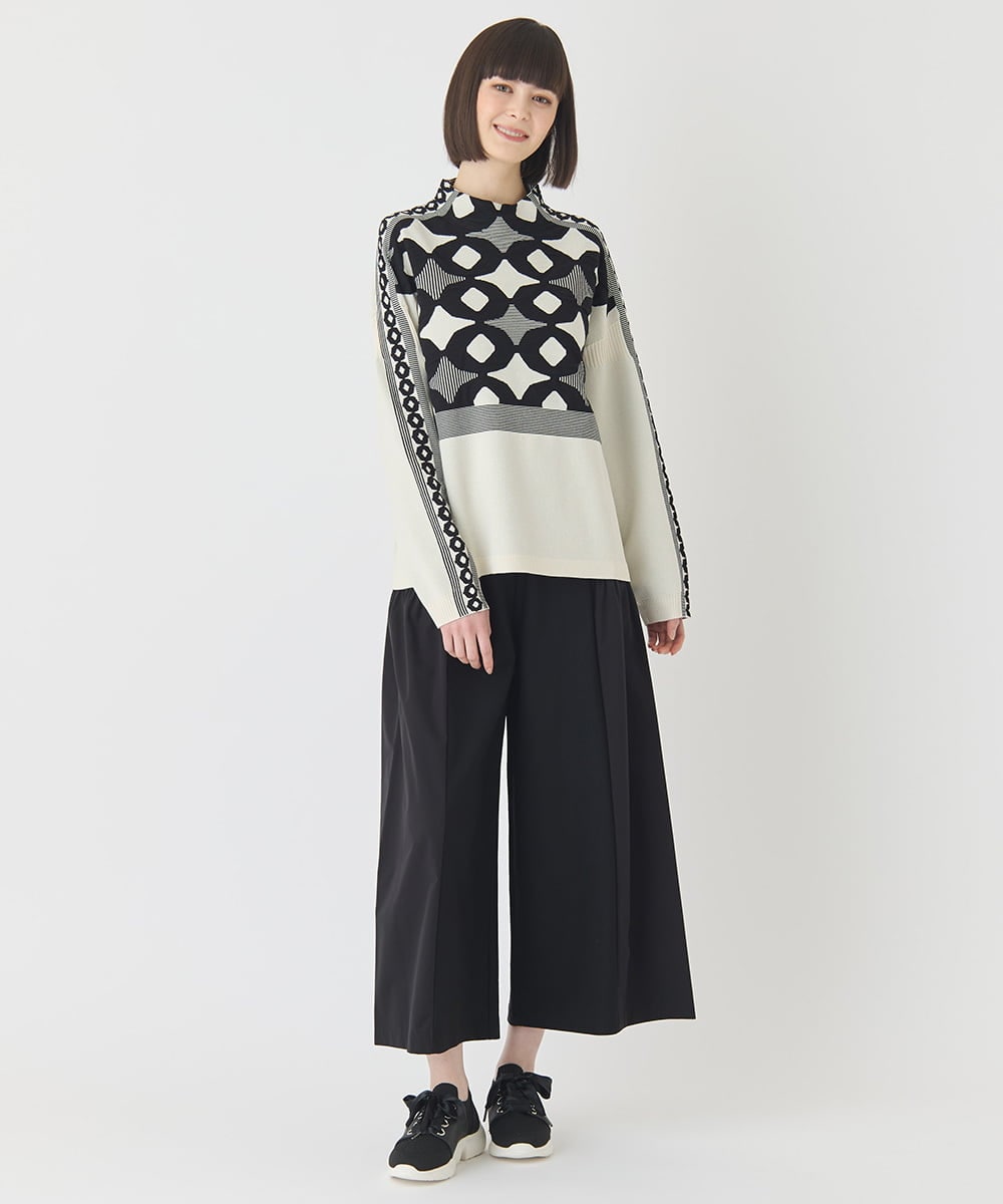 RLLCE01200 HIROKO BIS GRANDE(ヒロコ ビス グランデ) 【大きいサイズ/日本製】エアシルキー切り替えギャザーパンツ グレー