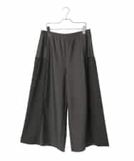 RLLCE01200 HIROKO BIS GRANDE(ヒロコ ビス グランデ) 【大きいサイズ/日本製】エアシルキー切り替えギャザーパンツ カーキ