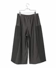 RLLCE01200 HIROKO BIS GRANDE(ヒロコ ビス グランデ) 【大きいサイズ/日本製】エアシルキー切り替えギャザーパンツ カーキ