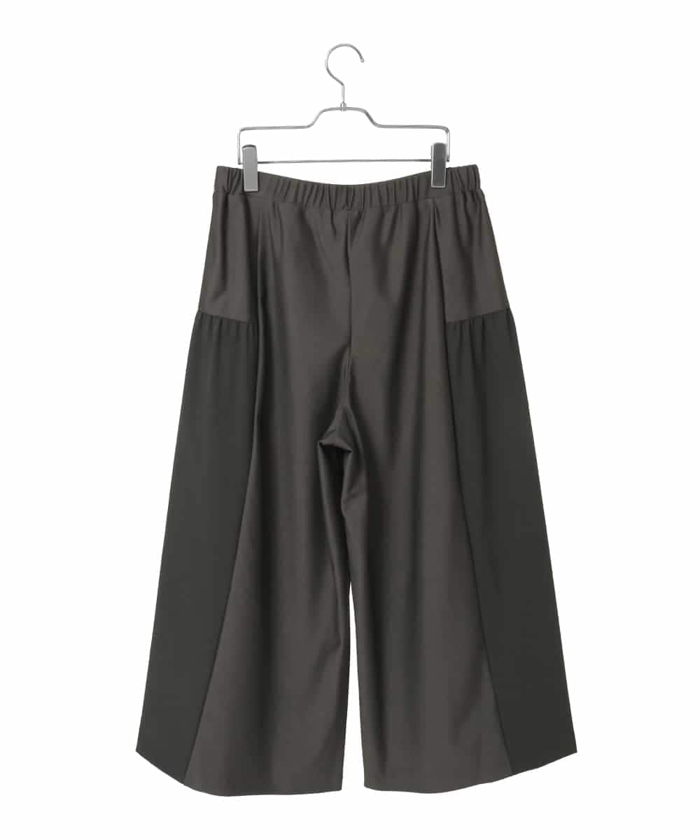 RLLCE01200 HIROKO BIS GRANDE(ヒロコ ビス グランデ) 【大きいサイズ/日本製】エアシルキー切り替えギャザーパンツ カーキ