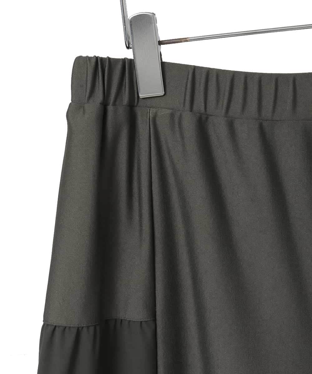 RLLCE01200 HIROKO BIS GRANDE(ヒロコ ビス グランデ) 【大きいサイズ/日本製】エアシルキー切り替えギャザーパンツ カーキ