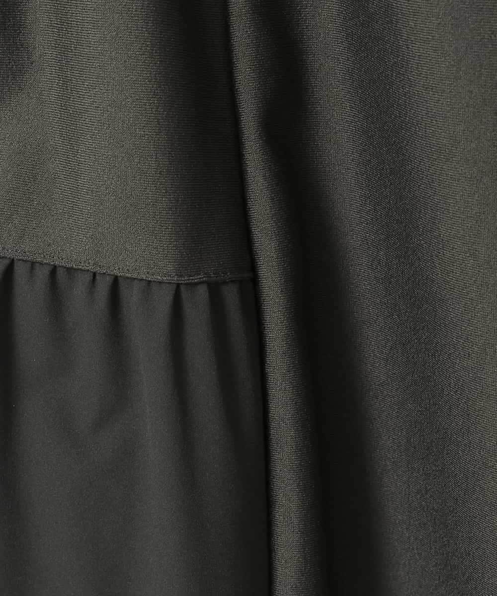 RLLCE01200 HIROKO BIS GRANDE(ヒロコ ビス グランデ) 【大きいサイズ/日本製】エアシルキー切り替えギャザーパンツ カーキ