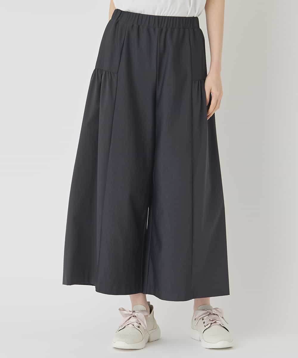 RLLCE01200 HIROKO BIS GRANDE(ヒロコ ビス グランデ) 【大きいサイズ/日本製】エアシルキー切り替えギャザーパンツ グレー